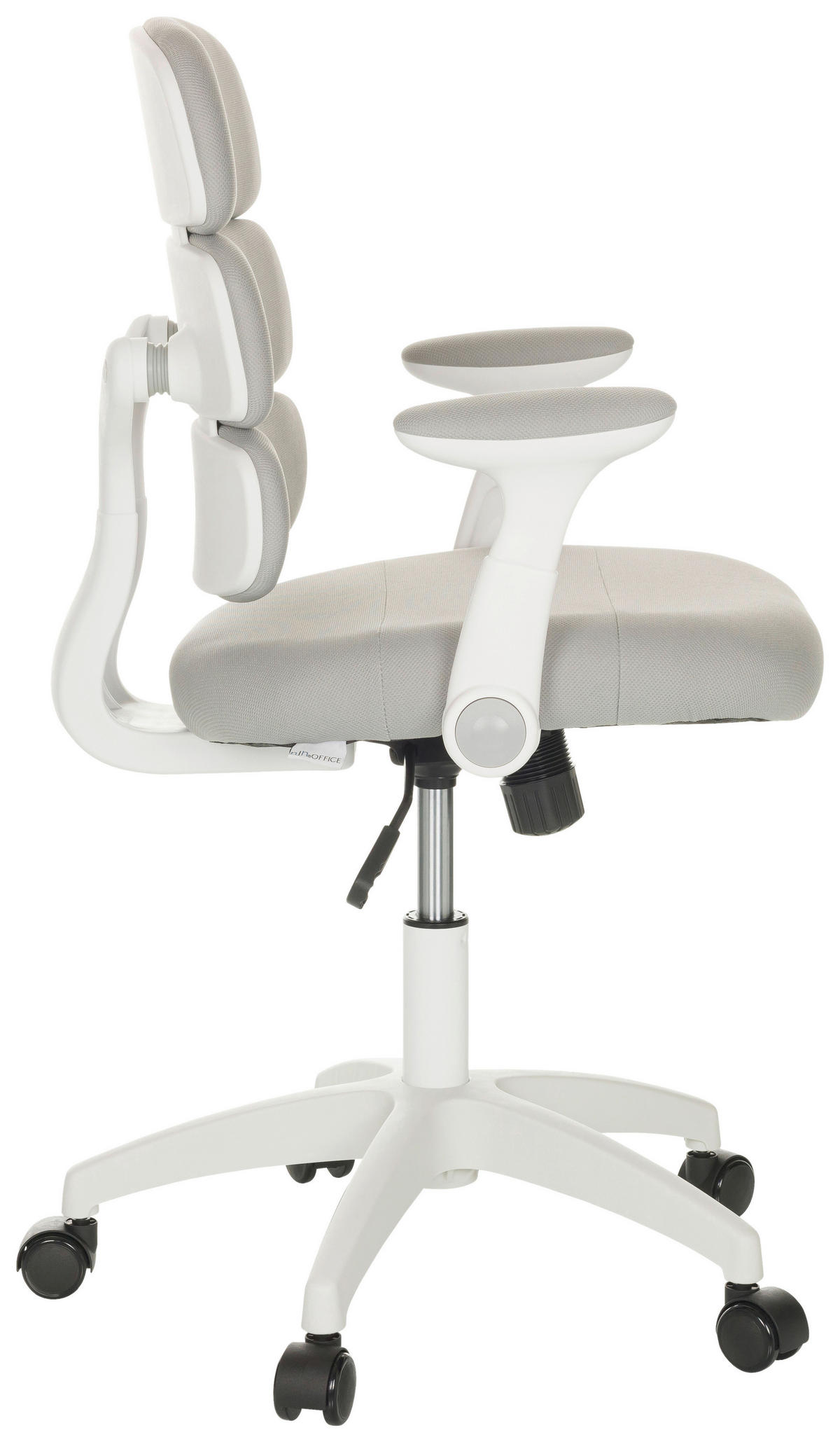 MLADINSKI VRTLJIVI STOL tekstil siva  - siva/bela, Basics, umetna masa/tekstil (62/86-97/62cm) - MID.YOU