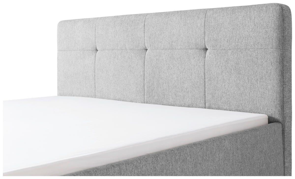 POLSTERBETT 180/200 cm  in Grau  - Eichefarben/Grau, Basics, Holz/Textil (180/200cm) - Xora