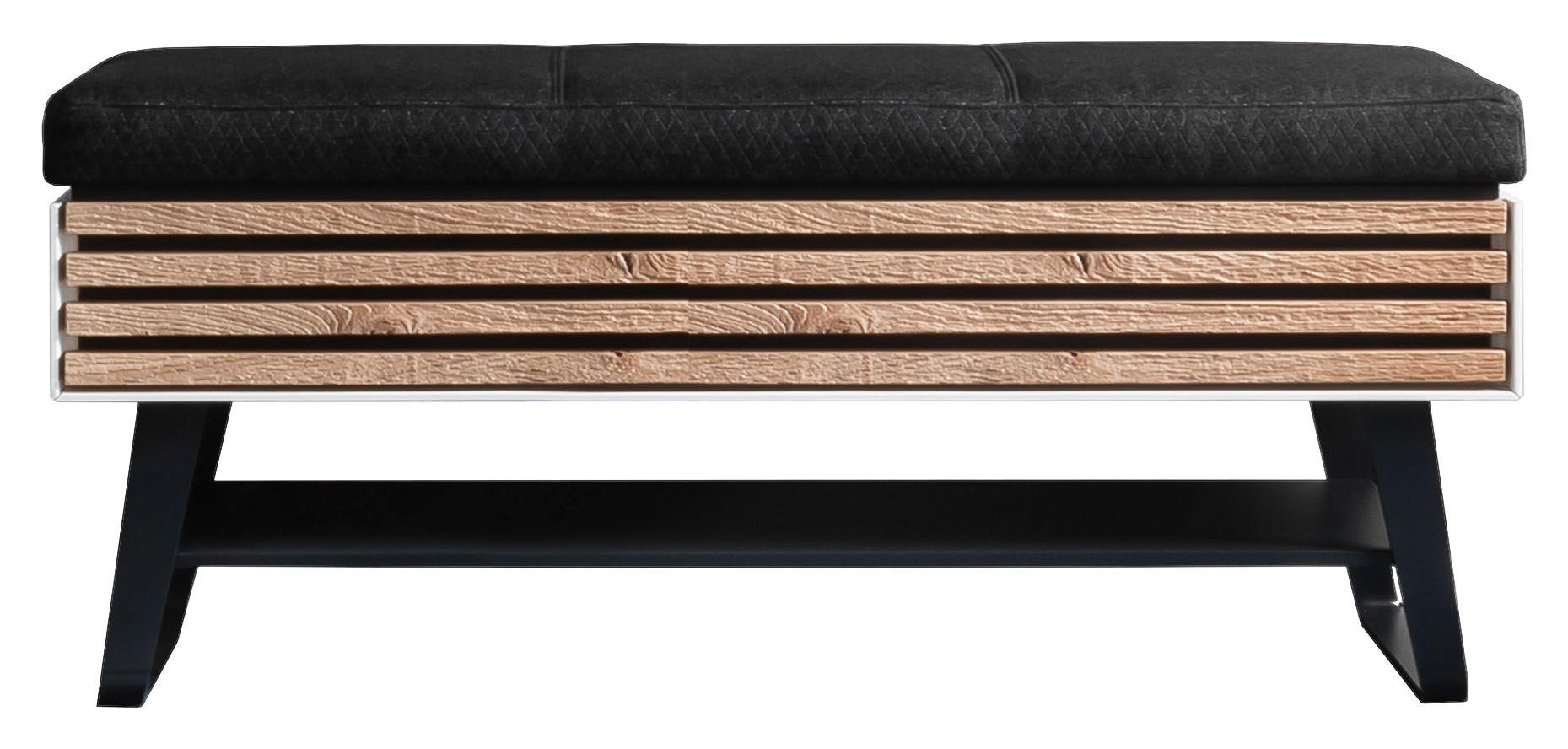 GARDEROBENBANK  in 118/48/41 cm  - Eichefarben/Anthrazit, Design, Holz/Textil (118/48/41cm) - Schöner Wohnen