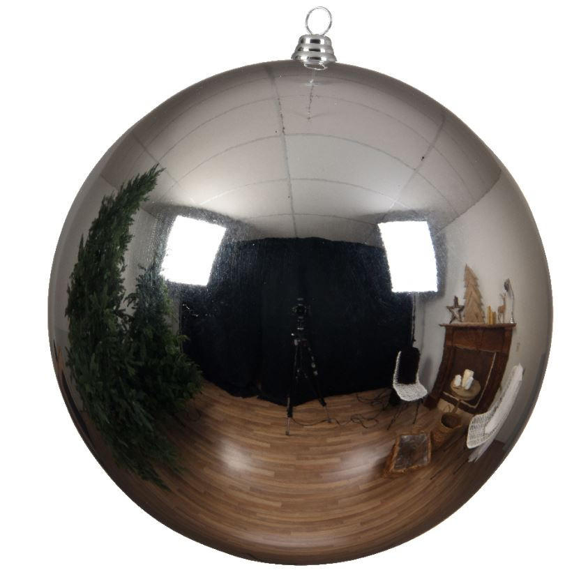 CHRISTBAUMKUGEL 20 cm  - Silberfarben, Basics, Kunststoff (20cm) - X-Mas