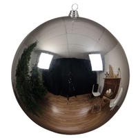 CHRISTBAUMKUGEL 20 cm  - Silberfarben, Basics, Kunststoff (20cm) - X-Mas