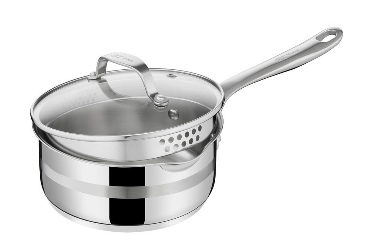 KOCHTOPFSET Jamie Oliver COOK SMART 7-teilig  - Alufarben, Basics, Glas/Metall - Tefal