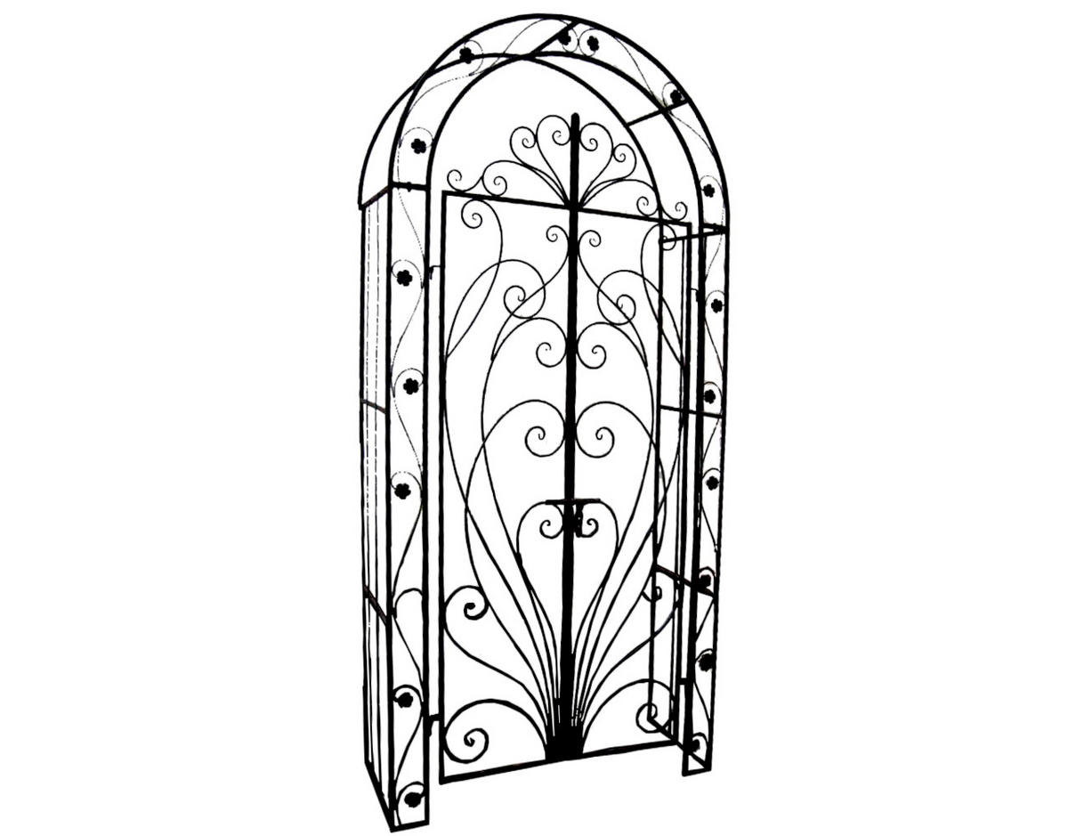 ROSENBOGEN - Schwarz, Basics, Metall (108/229/40cm) - Gardenson