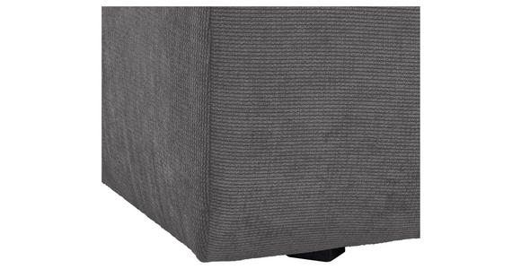 BIGSOFA Feincord Anthrazit, Grau  - Anthrazit/Schwarz, Design, Kunststoff/Textil (260/90/140cm) - Carryhome