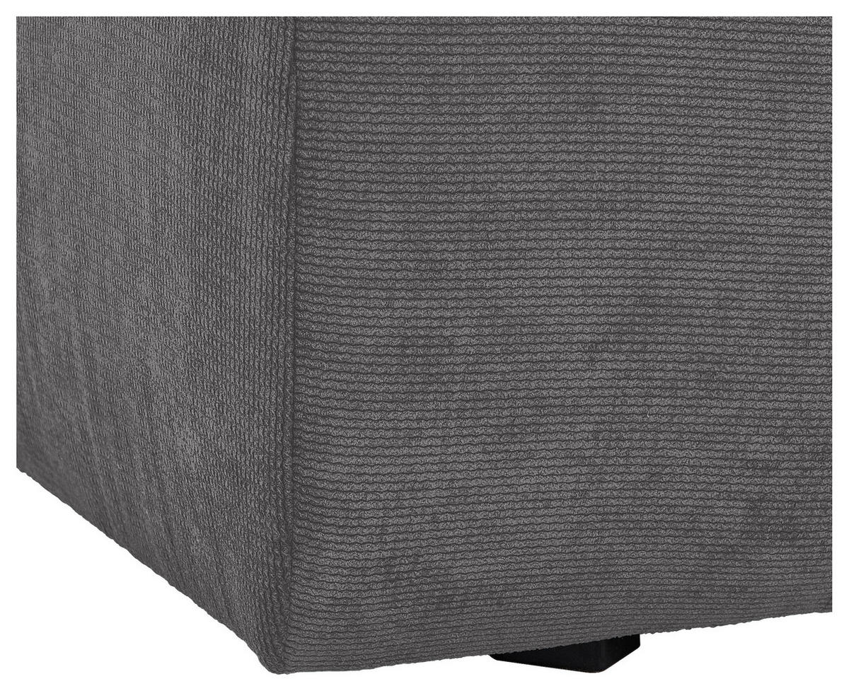 BIGSOFA Feincord Anthrazit, Grau  - Anthrazit/Schwarz, Design, Kunststoff/Textil (260/90/140cm) - Carryhome