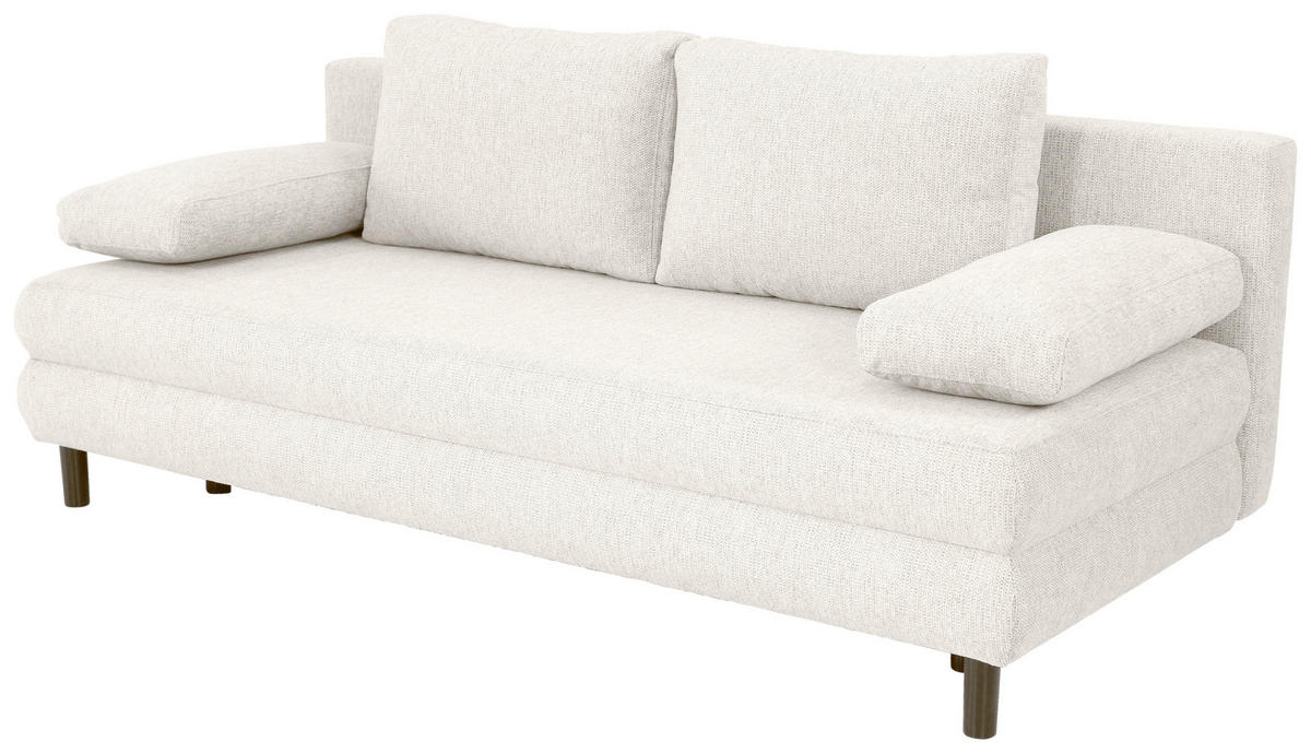 SCHLAFSOFA in Webstoff Creme  - Creme/Schwarz, Design, Textil/Metall (197/84/92,5cm) - home24