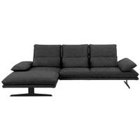 ECKSOFA Mikrofaser Anthrazit  - Anthrazit/Schwarz, Design, Textil/Metall (164/291cm) - Chilliano