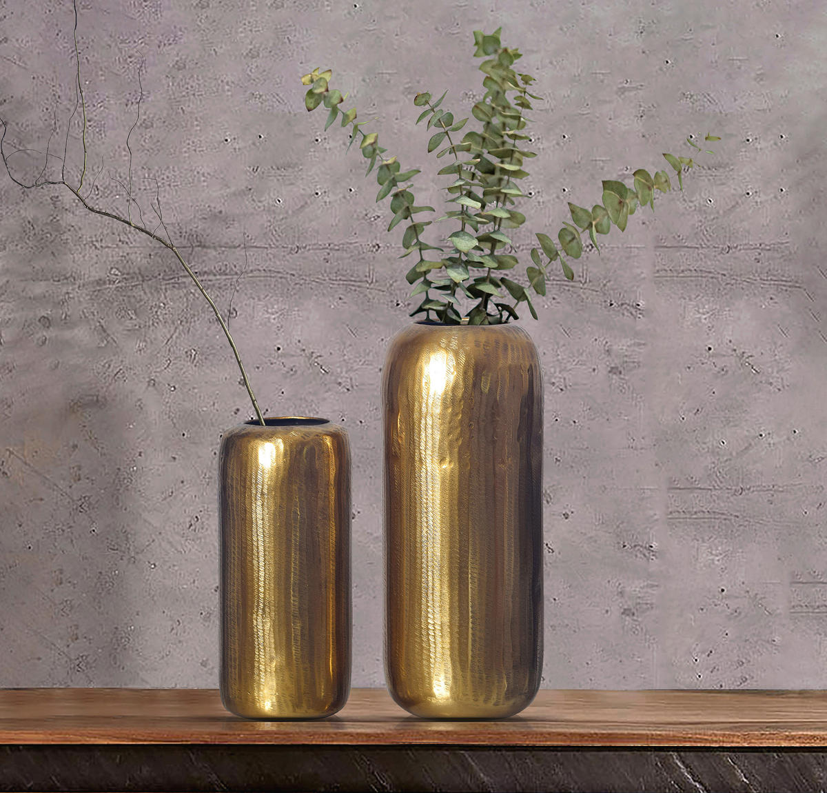 DEKOVASE  - Goldfarben, Design, Metall (16/40,5/16cm) - Livetastic