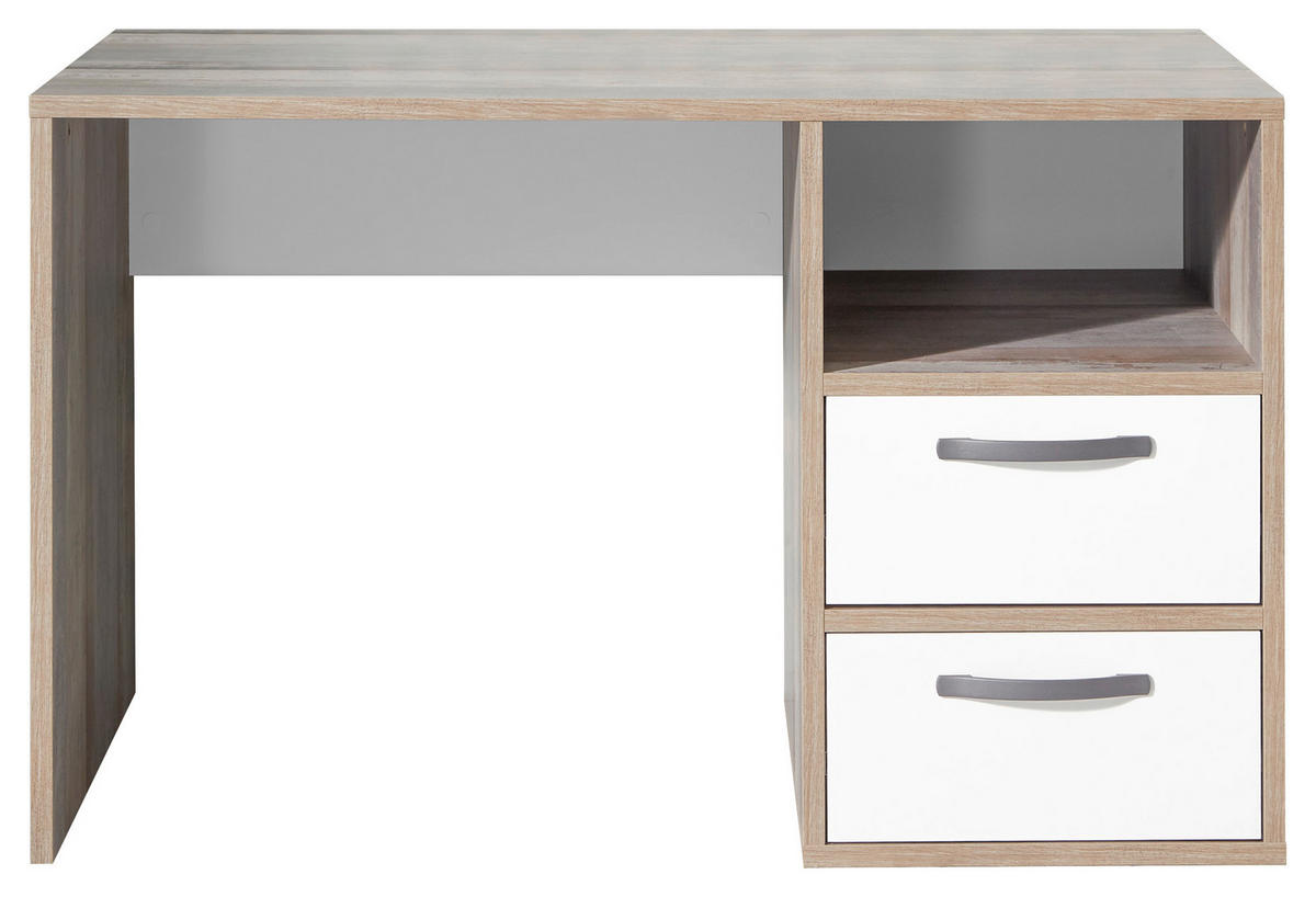 RADNI STO ZA MLADE  prirodna boja, bela   - bela/prirodna boja, Konvencionalno, pločasti materijal/plastika (125/75/70cm) - Carryhome