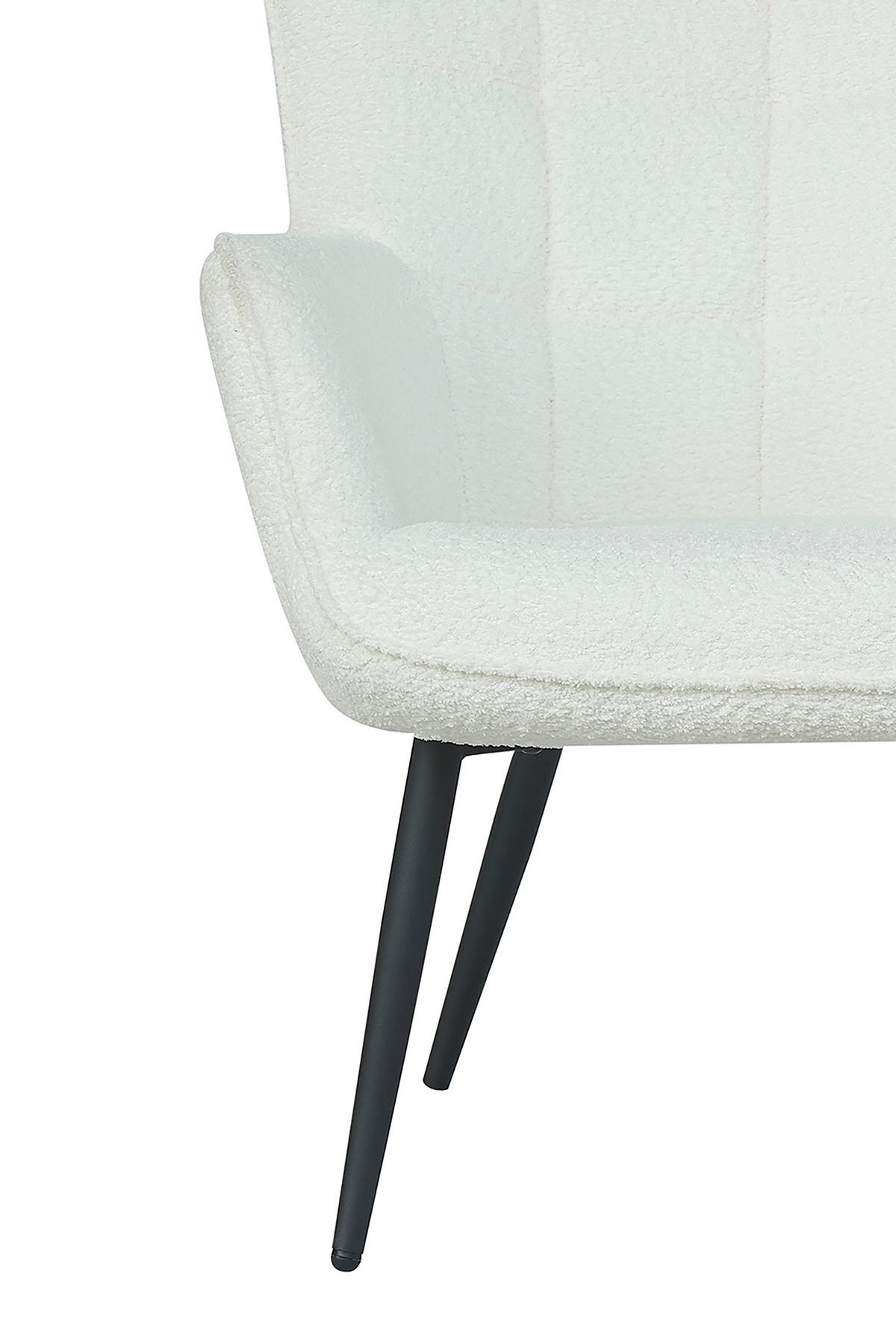 SESSEL in Bouclé Weiß  - Schwarz/Weiß, Basics, Textil/Metall (72/97/80cm) - MID.YOU