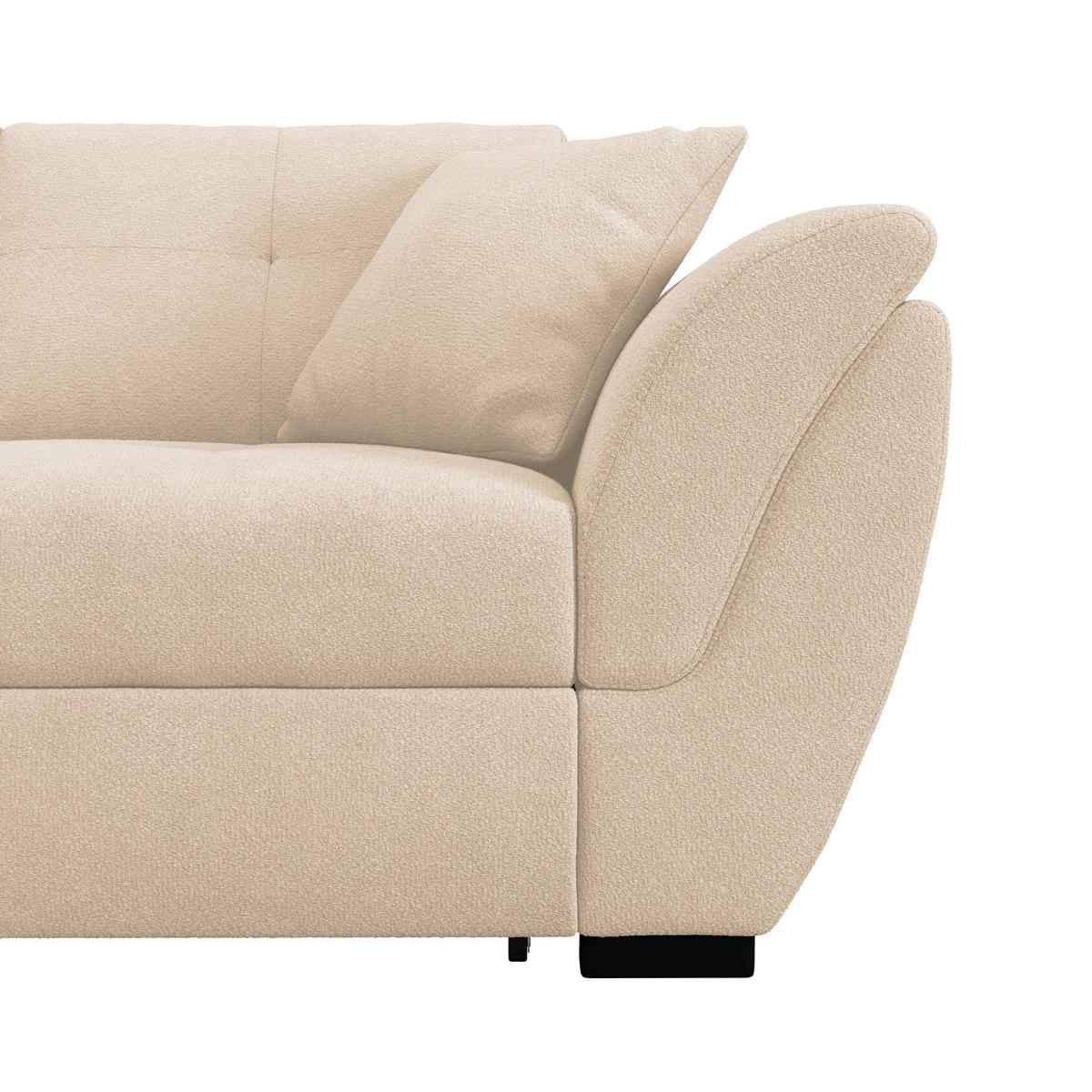 ECKSOFA Beige Zierkissen, Bettkasten, Schlaffunktion, Rücken echt  - Beige/Schwarz, KONVENTIONELL, Kunststoff/Textil (187/278cm) - MID.YOU