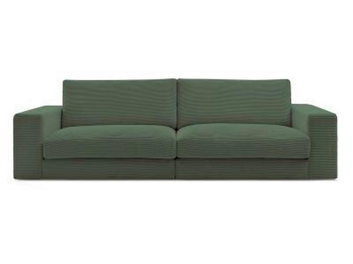 3-SITZER-SOFA LEONARD Cord Dunkelgrün  - Dunkelgrün/Schwarz, MODERN, Kunststoff/Textil (234/77/109cm)