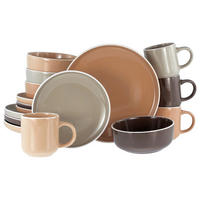 KOMBISERVICE Beige, Hellbraun, Mokka, Karamell Nordic Mocha Mousse 16-teilig 4 Personen  - Hellbraun/Beige, Basics, Keramik - Creatable
