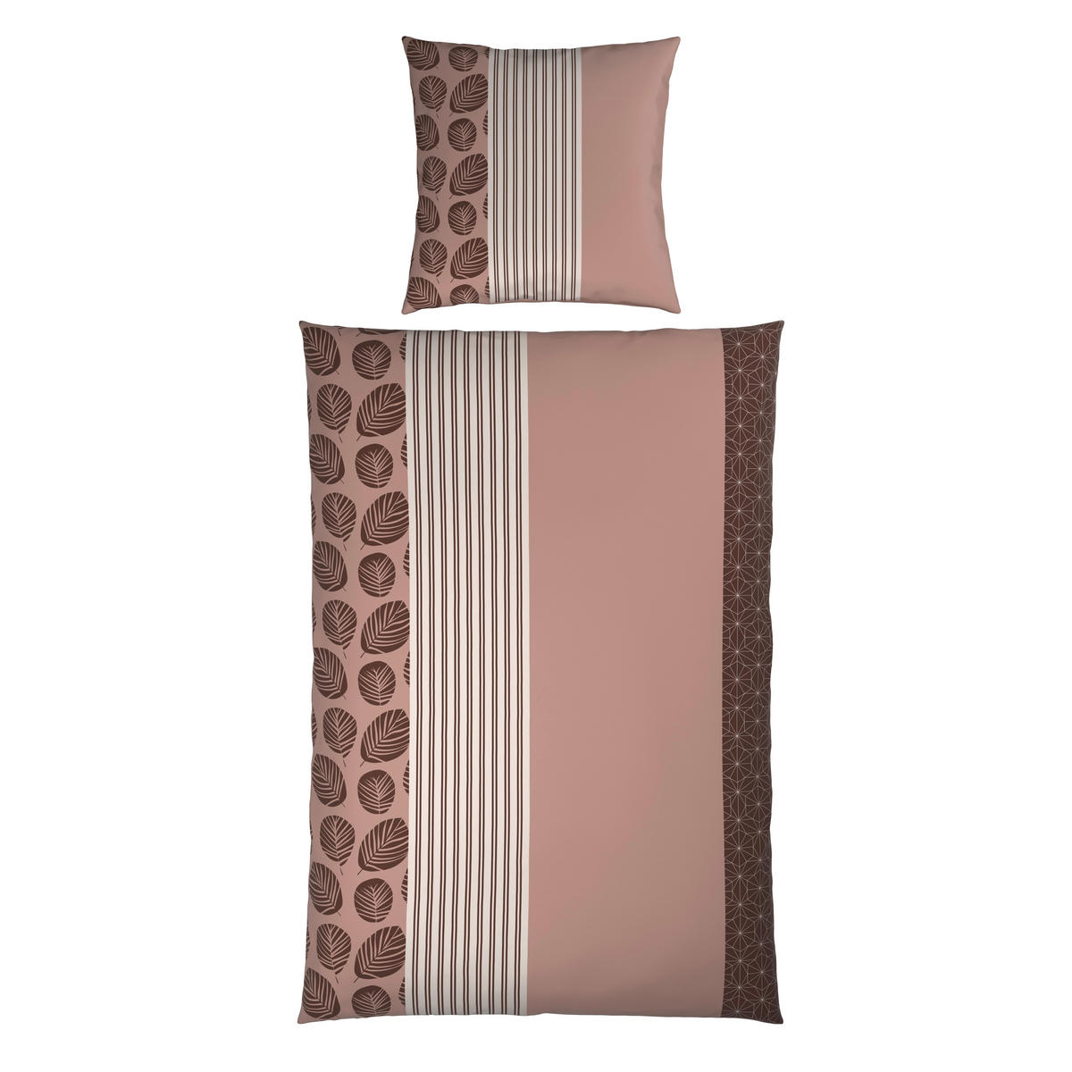 WENDEBETTWÄSCHE Satin 155/220 cm  - Beige/Braun, Textil (155/220cm) - Novel