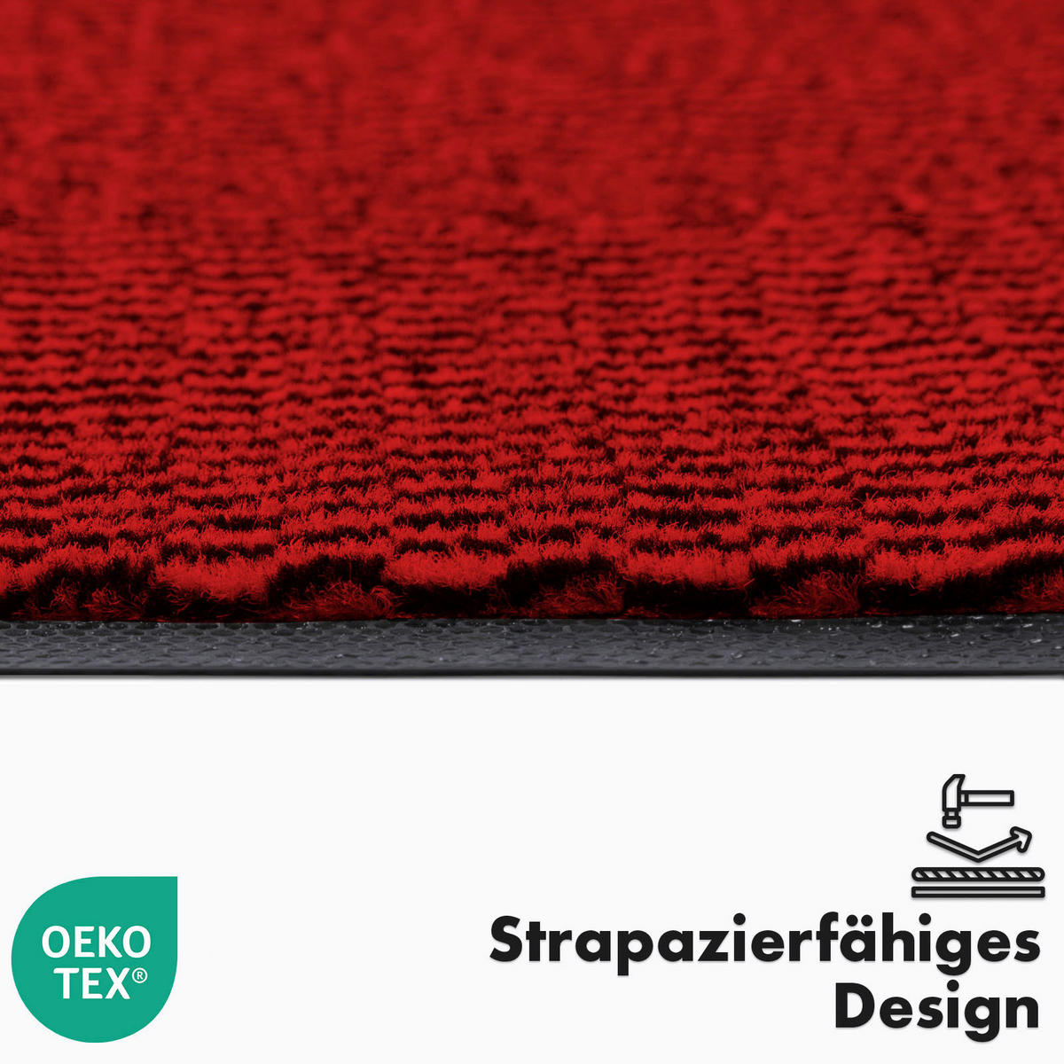 SCHMUTZFANGMATTE  60/90 cm  Rot  - Rot, Basics, Kunststoff/Textil (60/90cm) - Floordirekt