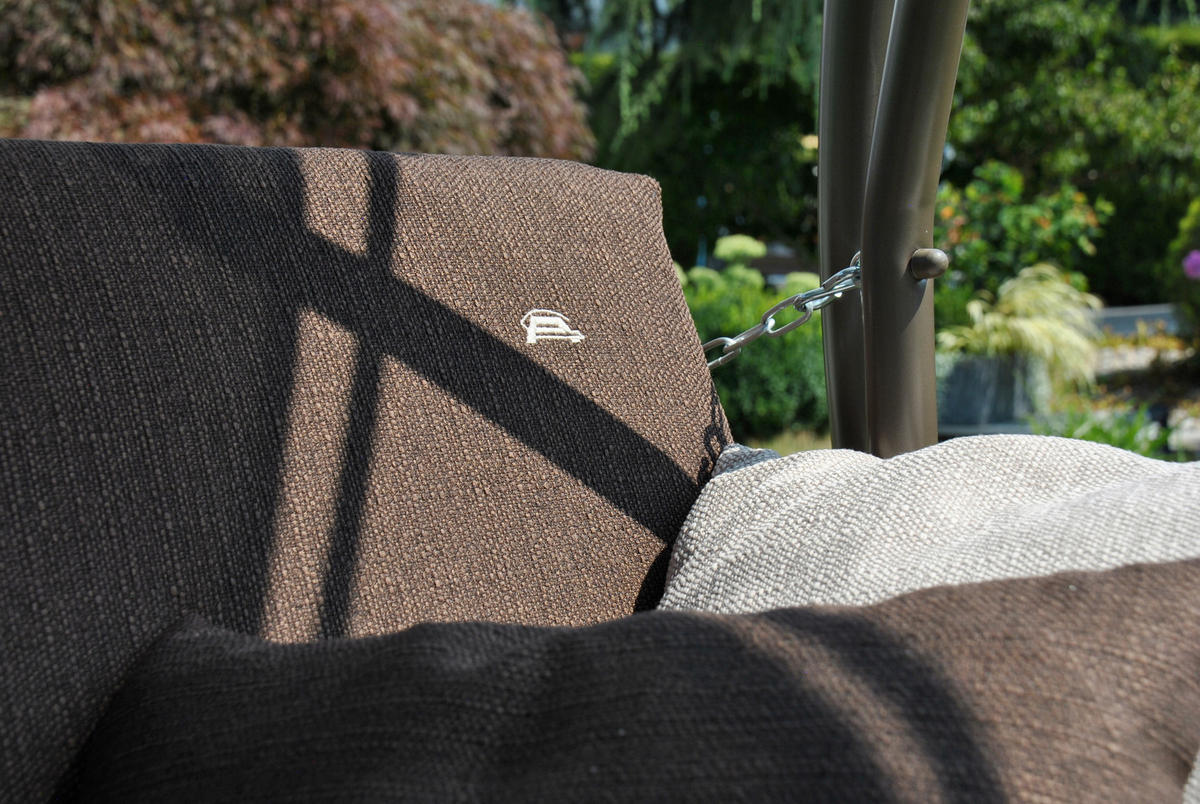 HOLLYWOODSCHAUKEL 210/160/145 cm Grau, Dunkelbraun  - Dunkelgrau/Dunkelbraun, Basics, Textil/Metall (210/160/145cm) - Boxxx