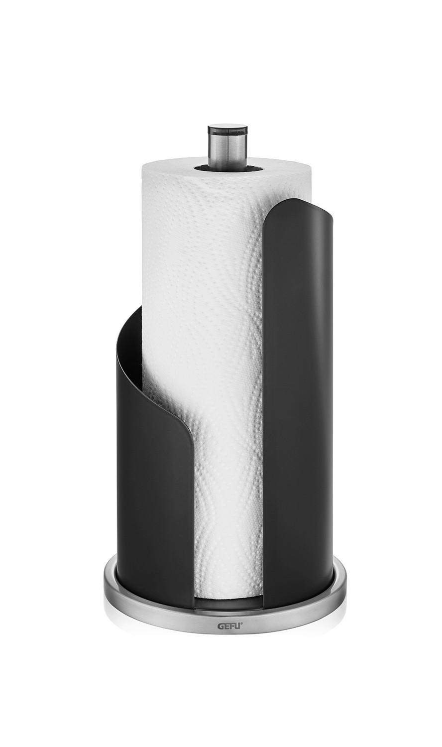 HUSHÅLLSPAPPERSHÅLLARE - stålfärgad/svart, Klassisk, metall (15,6/30cm) - Gefu