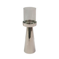 KERZENHALTER - Chromfarben/Nickelfarben, LIFESTYLE, Glas/Metall (9/29cm) - Ambia Home