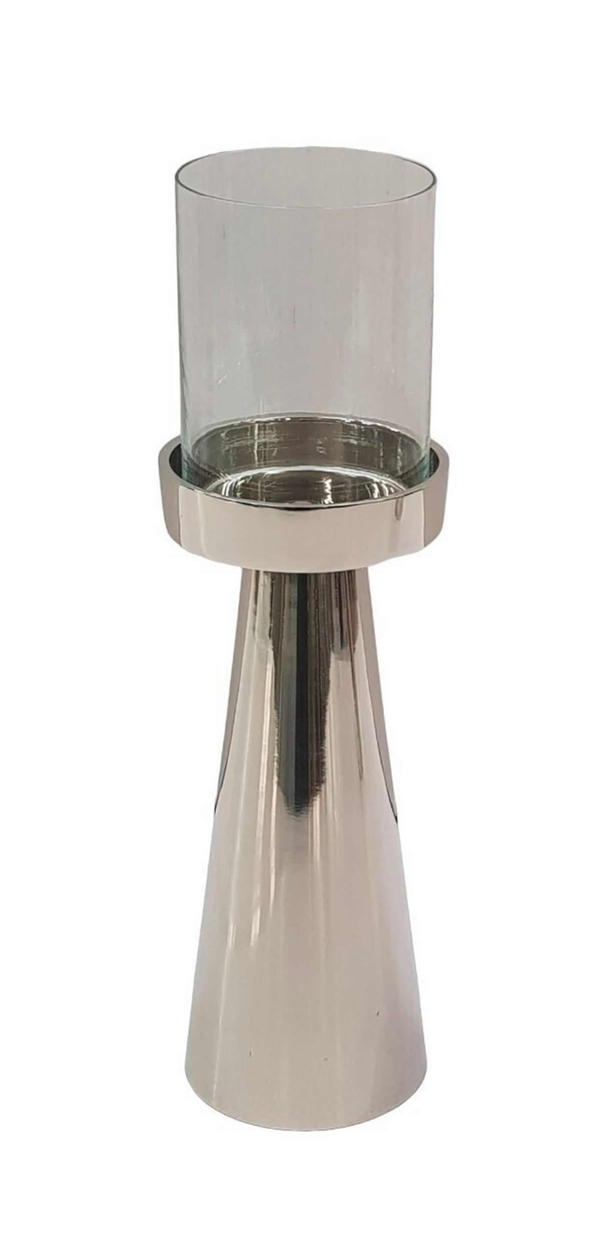 KERZENHALTER - Chromfarben/Nickelfarben, LIFESTYLE, Glas/Metall (9/29cm) - Ambia Home