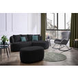 ECKSOFA in Plüsch Anthrazit  235/166 cm  - Anthrazit/Petrol, MODERN, Kunststoff/Textil (235/166cm) - Hom`in