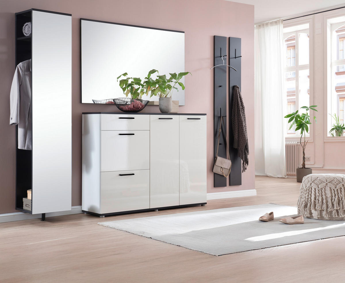 GARDEROBE 5-teilig  in 250/200/38 cm  - Anthrazit/Weiß, KONVENTIONELL, Holzwerkstoff (250/200/38cm) - Moderano