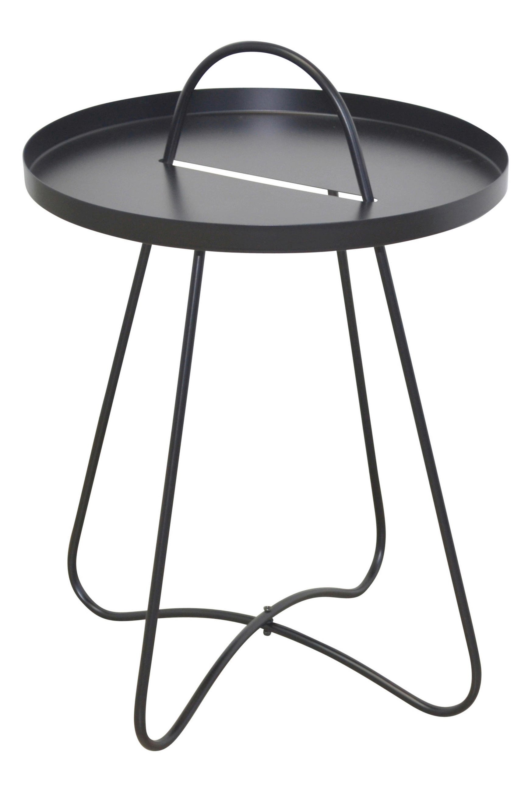 BEISTELLTISCH 40/40/57 cm Schwarz rund  - Schwarz, Design, Metall (40/40/57cm) - MID.YOU