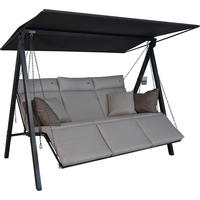 HOLLYWOODSCHAUKEL 210/160/145 cm  - Sandfarben/Dunkelgrau, Basics, Textil/Metall (210/160/145cm) - Boxxx
