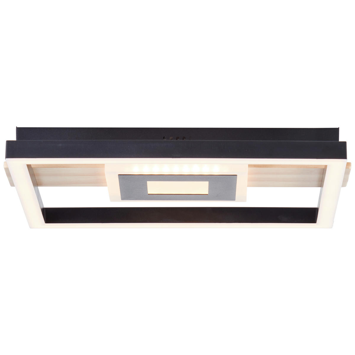 LED-DECKENLEUCHTE   - Hellbraun/Schwarz, Design, Holz/Kunststoff (5,5/29,5/27,5cm) - Brilliant