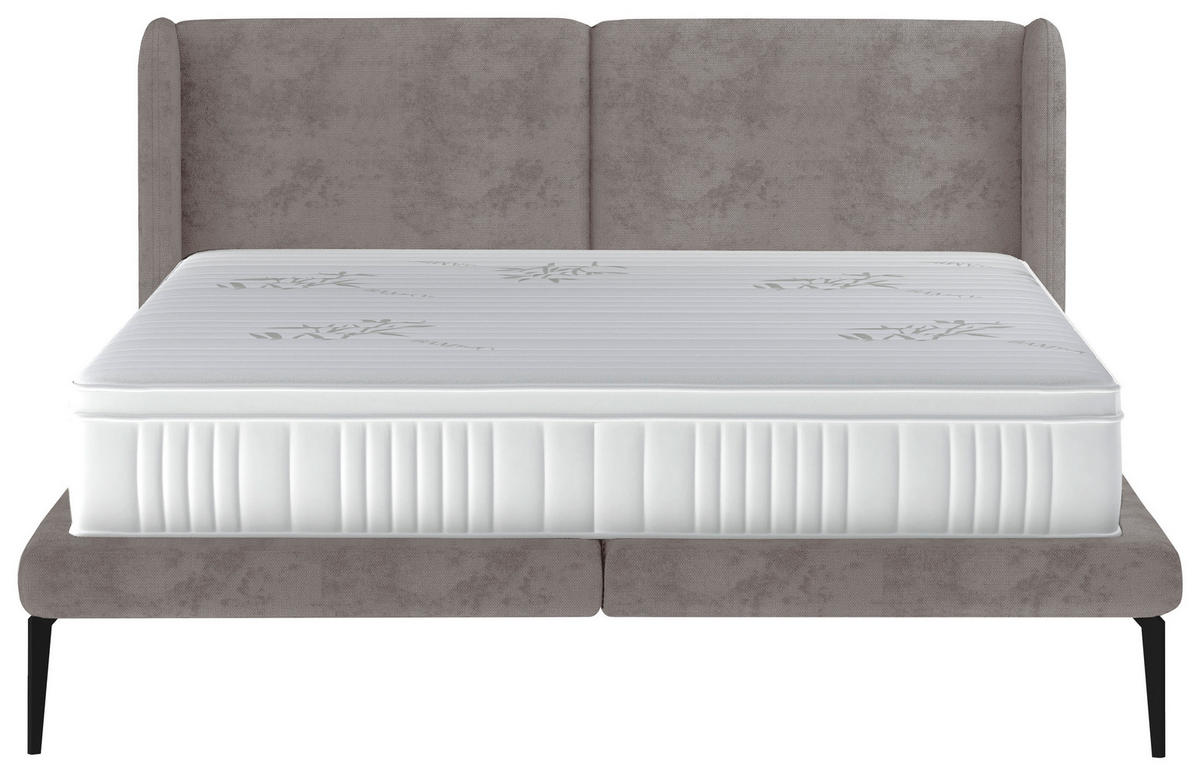 Polsterbett inkl. Matratze 180/200 cm  in Dunkelgrau  - Weiss/Dunkelgrau, Modern, Textil/Metall (180/200cm) - Livetastic