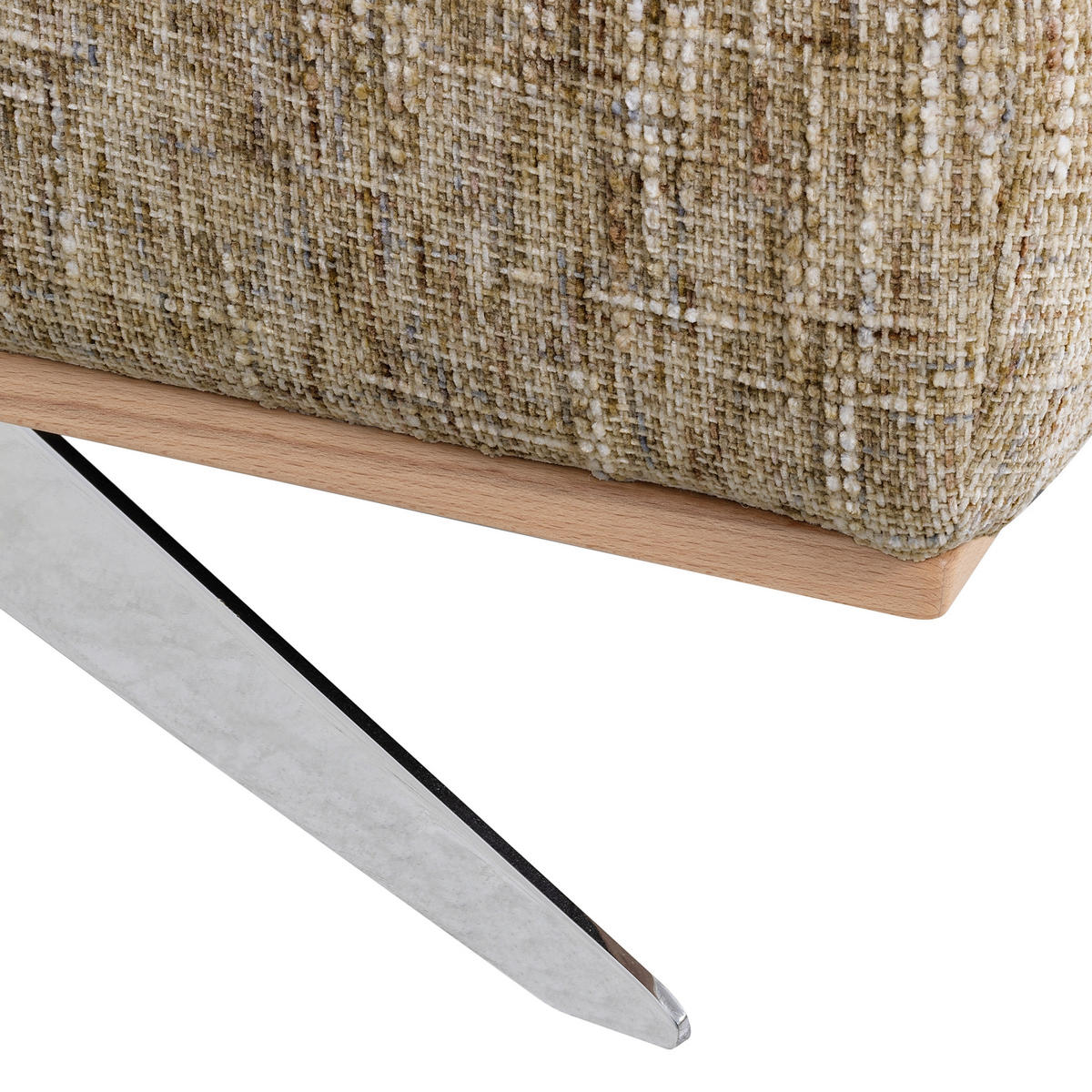 ECKSOFA PORTLAND in Struktur Hellbraun Kopfteilverstellung  187/295 cm  - Chromfarben/Hellbraun, Design, Holz/Textil (187/295cm) - Livetastic