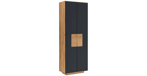 GARDEROBENSCHRANK  in 72/198/37 cm  - Eichefarben/Anthrazit, MODERN, Glas/Holz (72/198/37cm) - Linea Natura