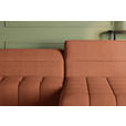 ECKSOFA Rostfarben Flachgewebe Rücken echt, Kopfteilverstellung, Sitztiefenverstellung  - Rostfarben/Schwarz, KONVENTIONELL, Textil/Metall (272/175cm) - Carryhome