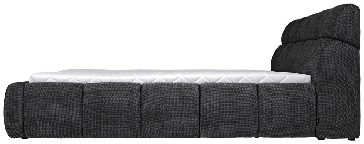 POLSTERBETT inkl. Bettkasten 160/200 cm  in Graphitfarben  - Schwarz/Graphitfarben, Design, Holz/Kunststoff (160/200cm) - Esposa