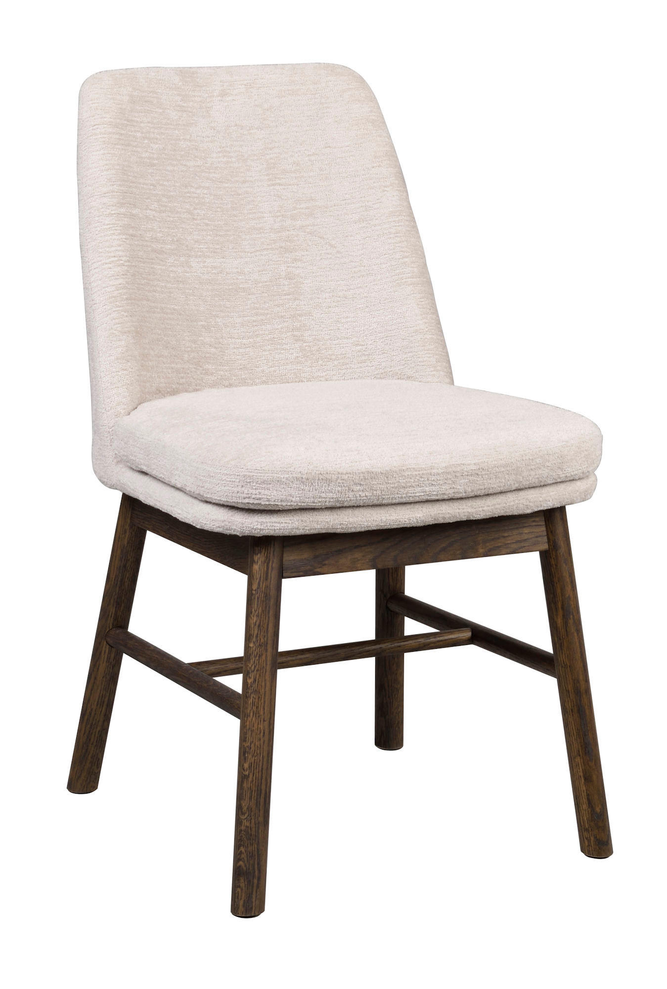 STOL bouclé  - beige/mörkbrun, Klassisk, trä/textil (49/84/58cm) - Rowico