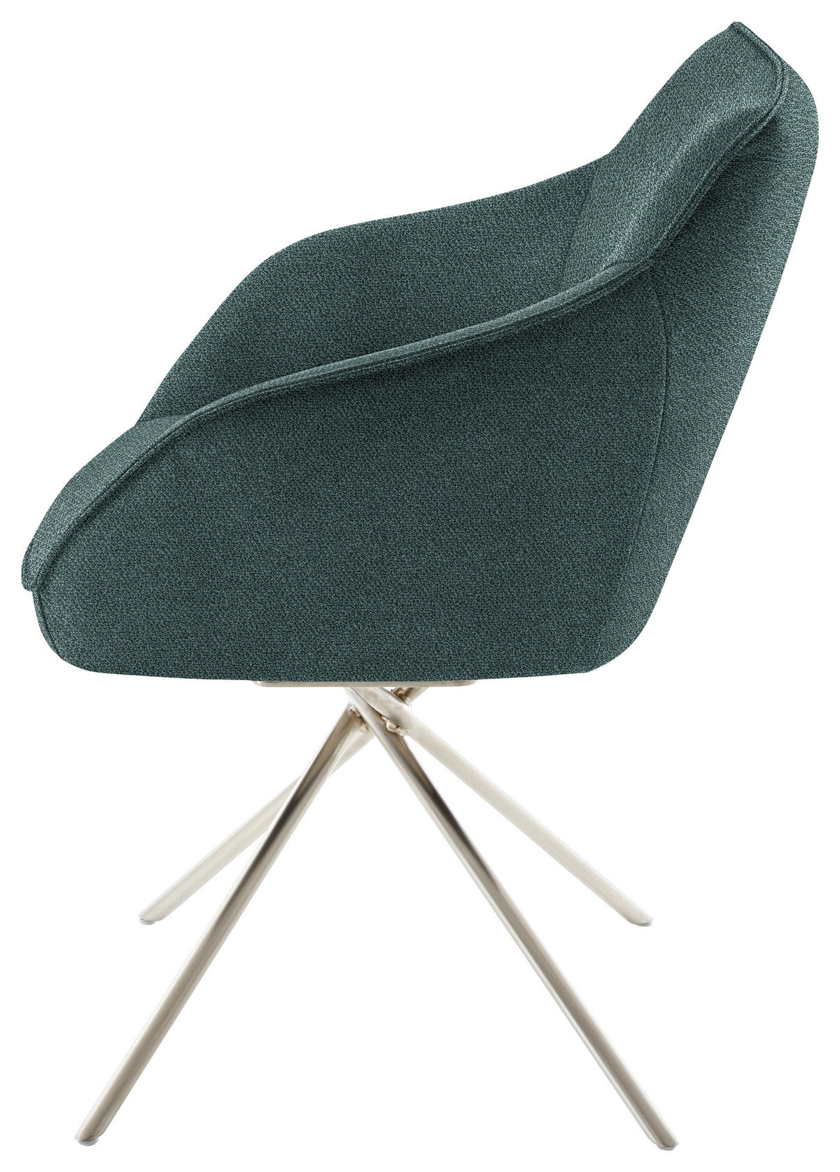 ARMLEHNSTUHL  in Nickel Flachgewebe  - Edelstahlfarben/Petrol, Design, Textil/Metall (60/84/67cm) - Koinor