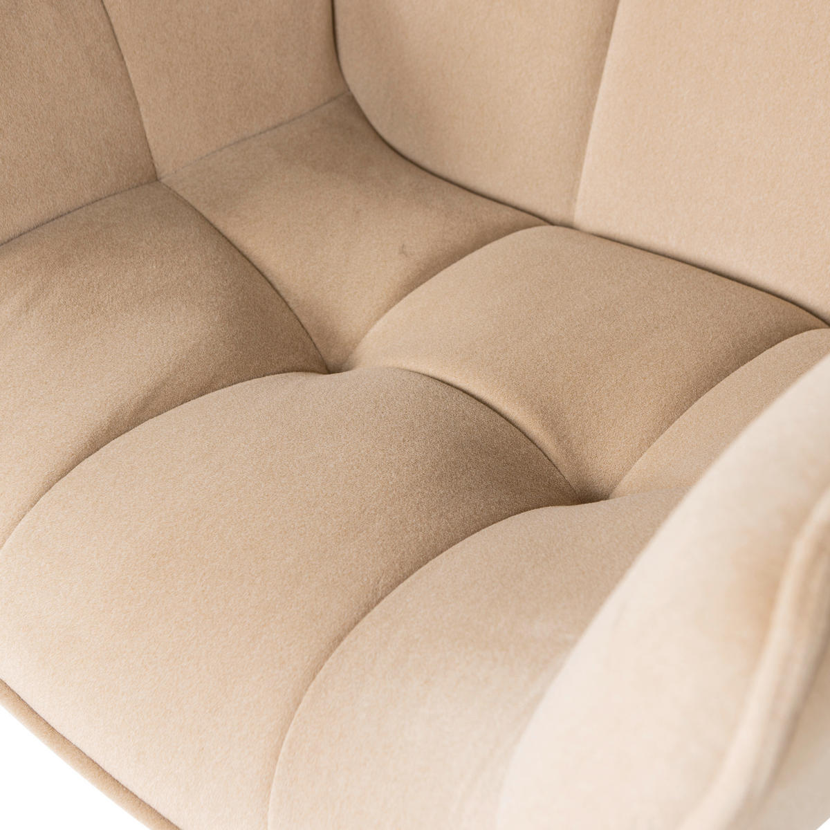 SESSEL in Samt Sandfarben  - Sandfarben/Schwarz, MODERN, Textil/Metall (71/94/83cm) - Livetastic