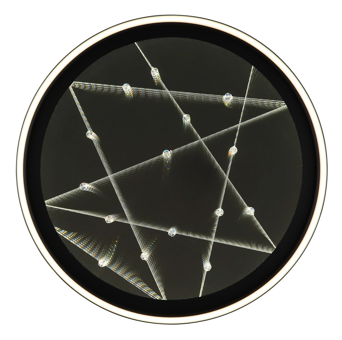 LED-DECKENLEUCHTE 51,5/8,5 cm   - Klar/Schwarz, Design, Glas/Kunststoff (51,5/8,5cm) - Globo