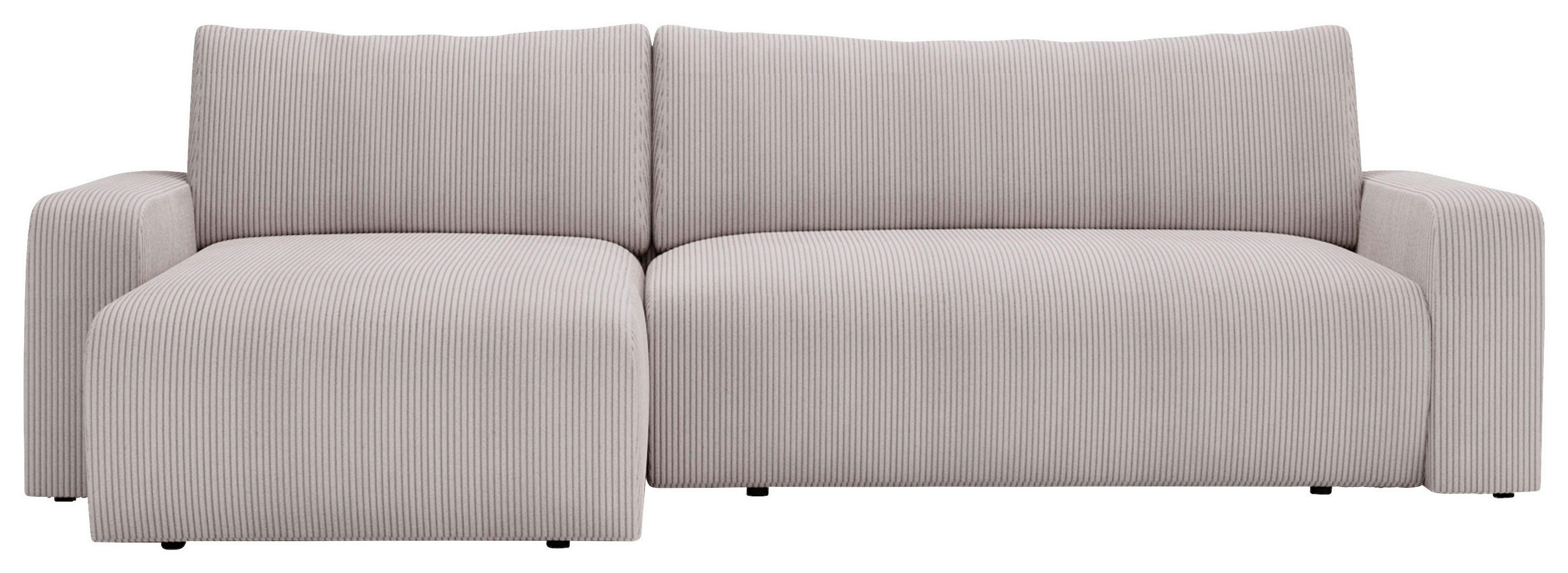 ECKSOFA in Cord Hellgrau  - Hellgrau/Schwarz, MODERN, Kunststoff/Textil (150/245cm) - Carryhome