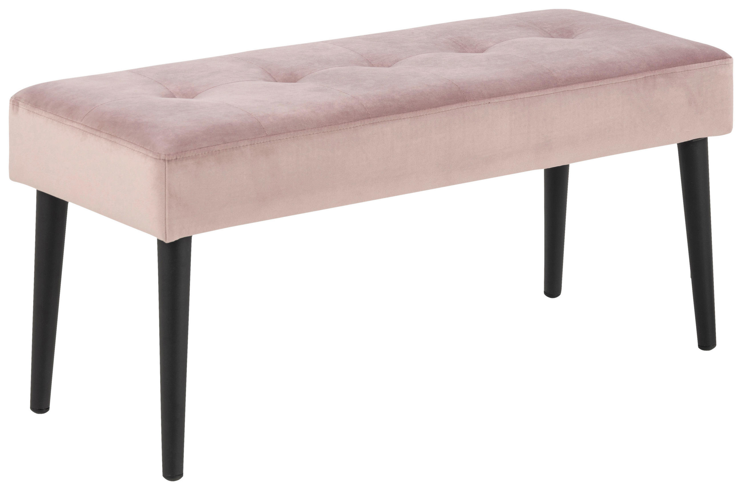 HOCKERBANK Rosa, Schwarz  - Schwarz/Rosa, Trend, Textil/Metall (95/45/38cm) - Livetastic
