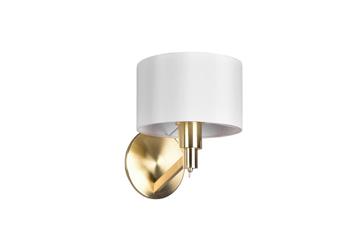VÄGGLAMPA Cassio 23/27,9 cm   - vit/mässingsfärgad, Design, metall/textil (23/27,9cm) - Trio Leuchten