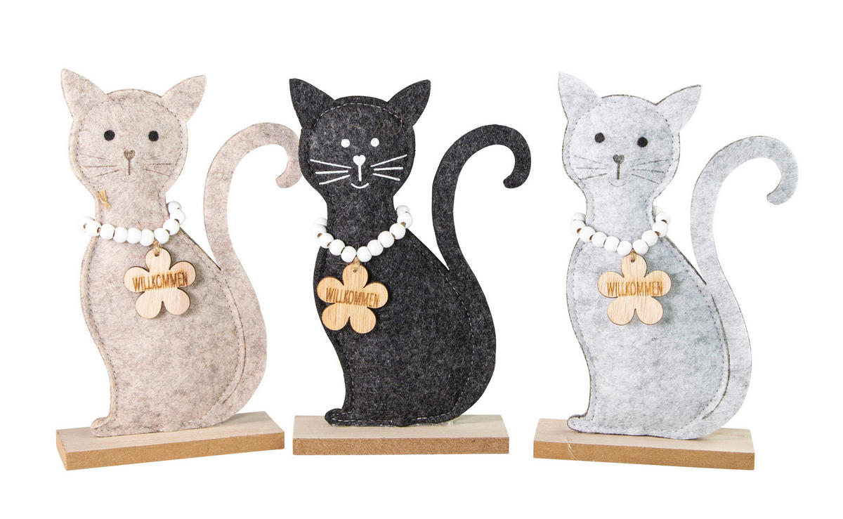 DEKOKATZE - Schwarz/Braun, LIFESTYLE, Textil (18/29/4cm)