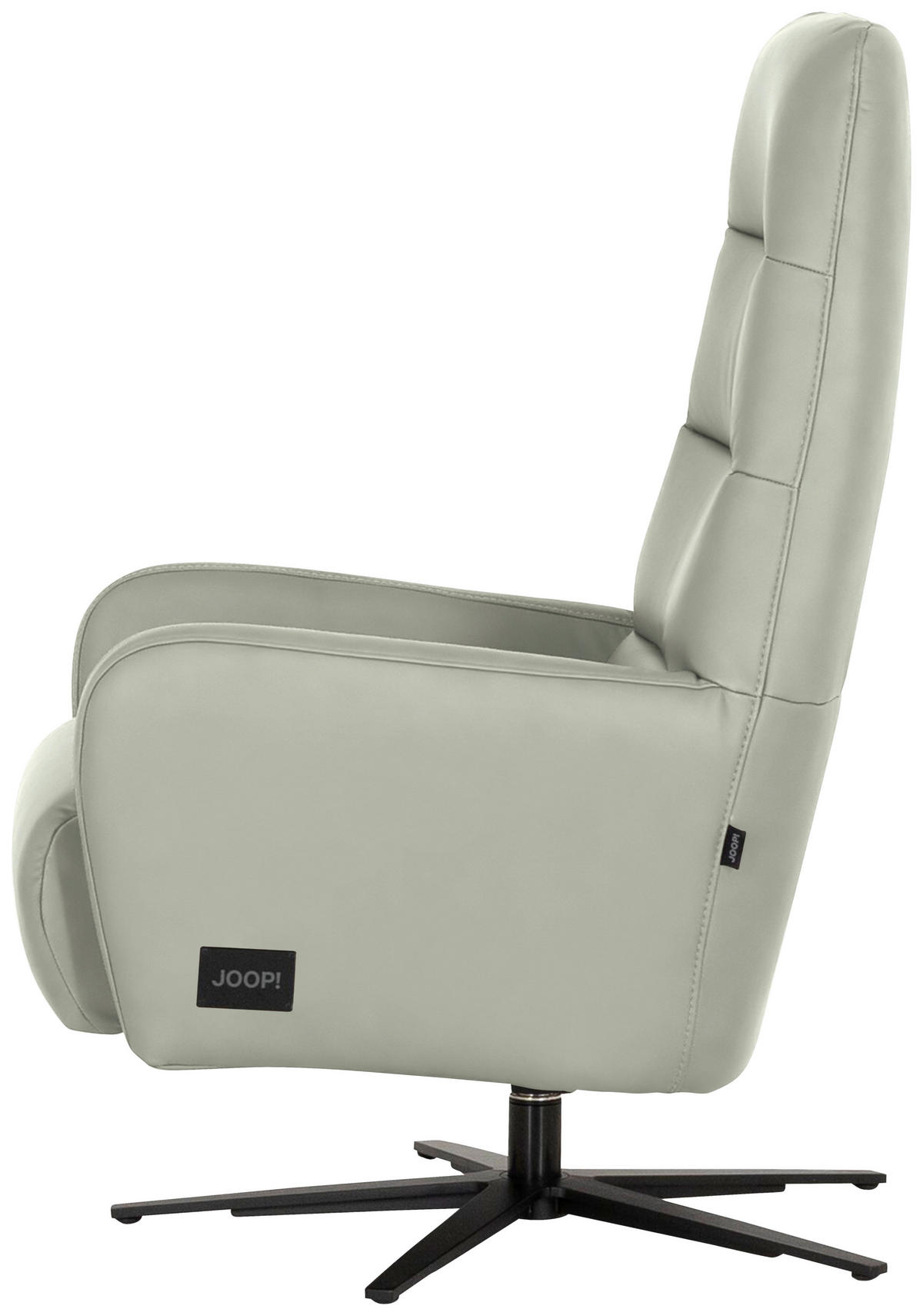 RELAXSESSEL Leder Silberfarben  - Silberfarben/Schwarz, Modern, Leder/Metall (66/110/83cm) - Joop!