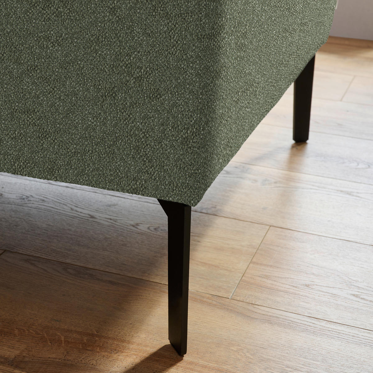ECKSOFA in Mikrofaser Grün  - Schwarz/Grün, Design, Textil/Metall (203/266cm) - Johann Jakob