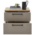 NACHTSCHRANK 60/48,6/46 cm furniert  - Taupe/Eichefarben, Design, Holzwerkstoff (60/48,6/46cm) - Dieter Knoll
