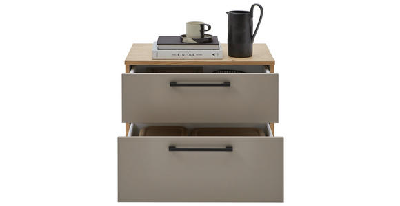 NACHTSCHRANK 60/48,6/46 cm furniert  - Taupe/Eichefarben, Design, Holzwerkstoff (60/48,6/46cm) - Dieter Knoll