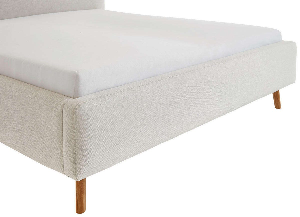 POLSTERBETT 180/200 cm  in Beige  - Eichefarben/Birkefarben, Design, Holz/Textil (180/200cm) - Xora