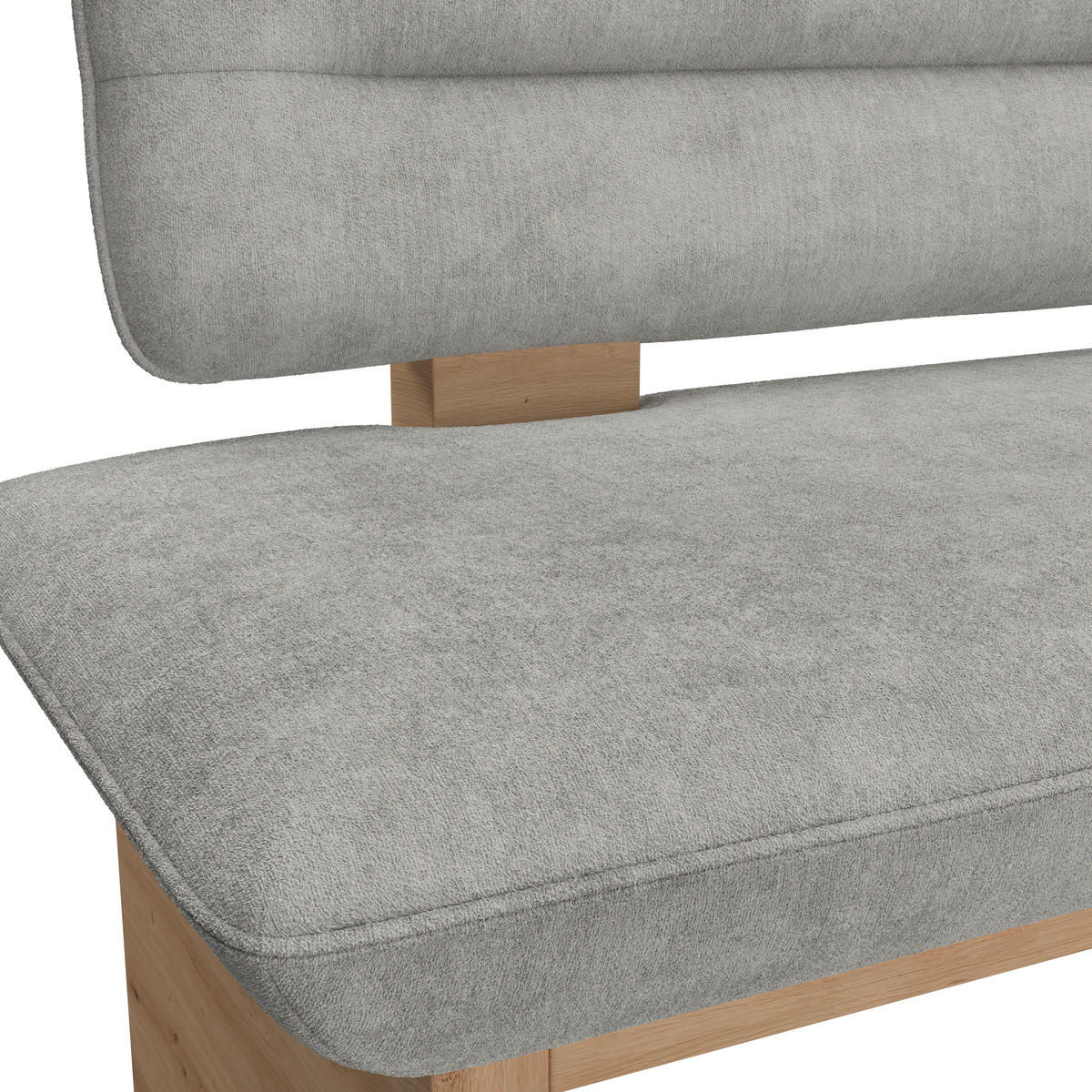 SITZBANK 120/87/67 cm Webstoff Hellgrau  - Eichefarben/Hellgrau, KONVENTIONELL, Textil (120/87/67cm) - James Wood