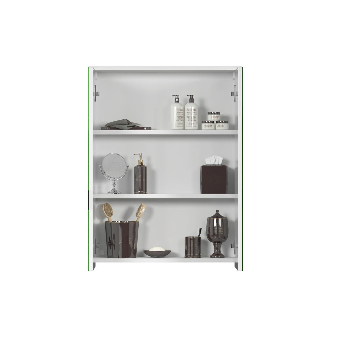 SPIEGELSCHRANK 60/78/18 cm  - Weiß Hochglanz/Weiß, Trend, Glas/Holzwerkstoff (60/78/18cm) - MID.YOU