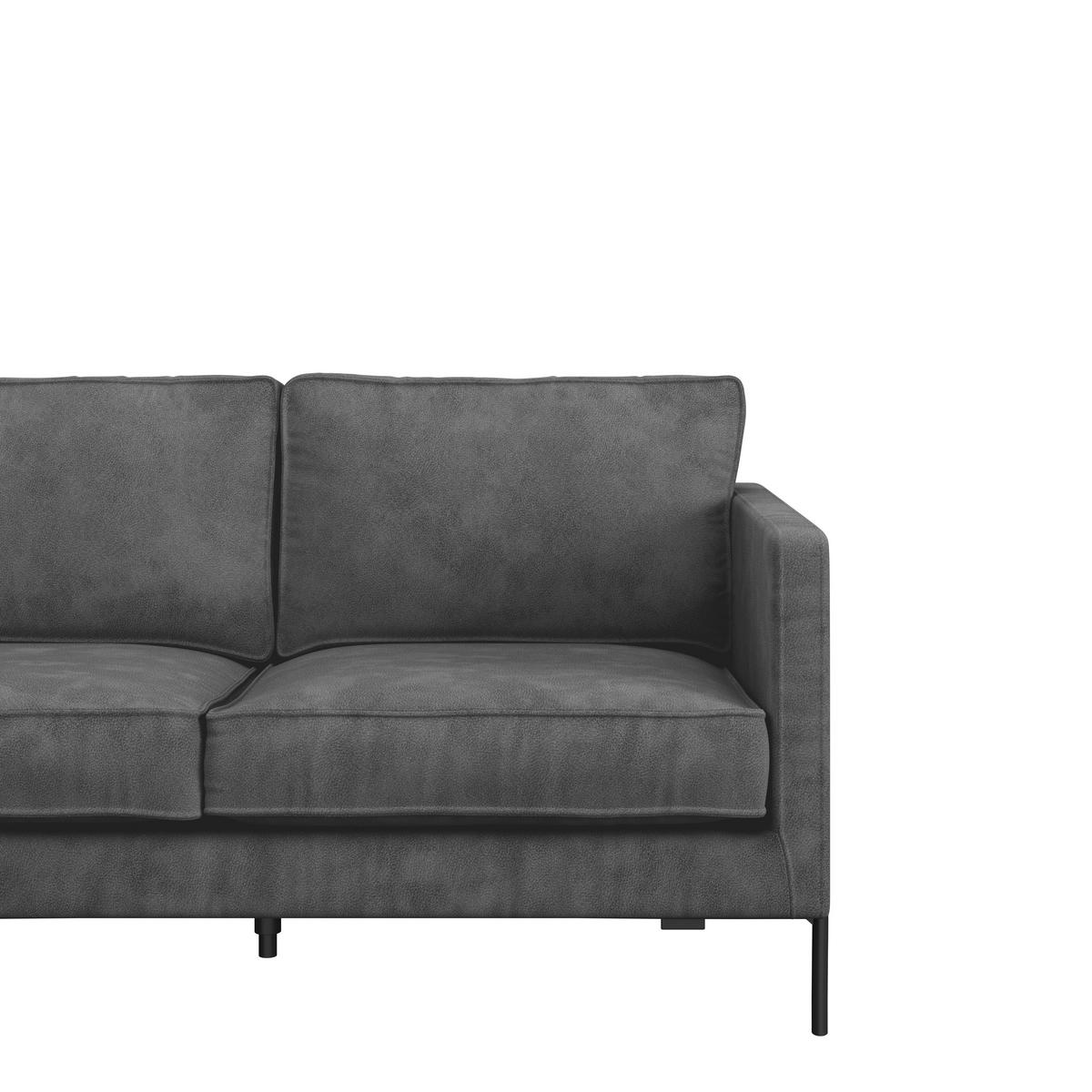 HÖRNSOFFA i flatväv mörkgrå  - mörkgrå/svart, Trend, metall/textil (154/232cm) - Livetastic