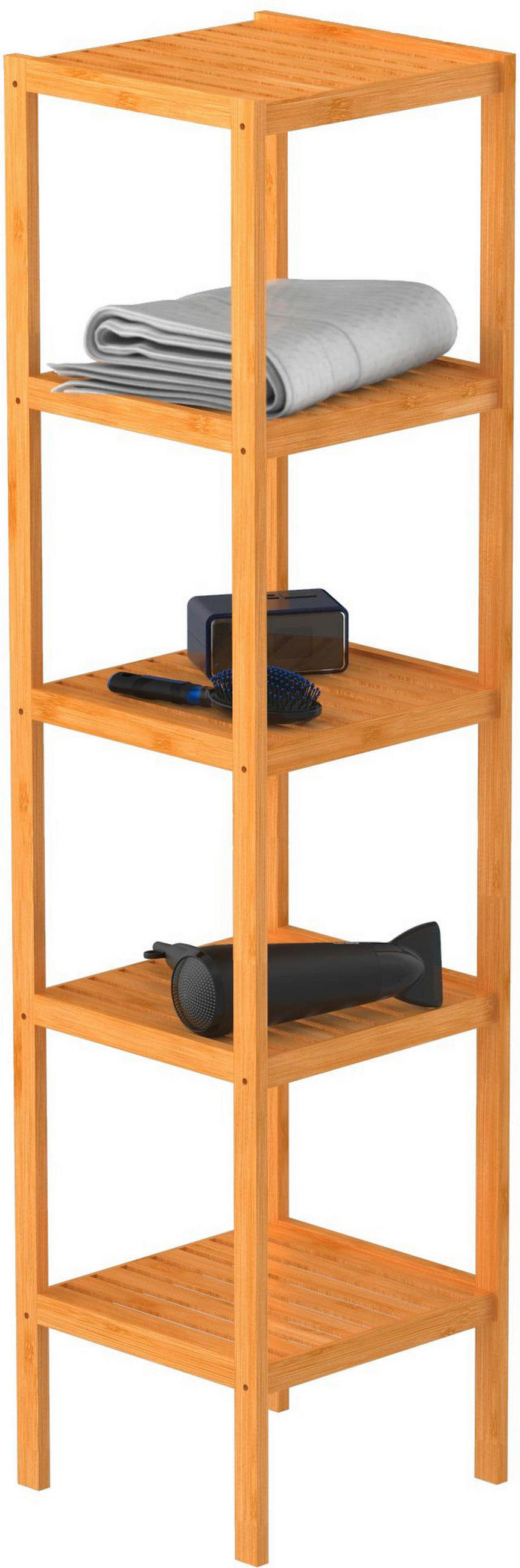 BADEZIMMERREGAL 34/33/140 cm  - Braun, Natur, Holz (34/33/140cm) - Carryhome